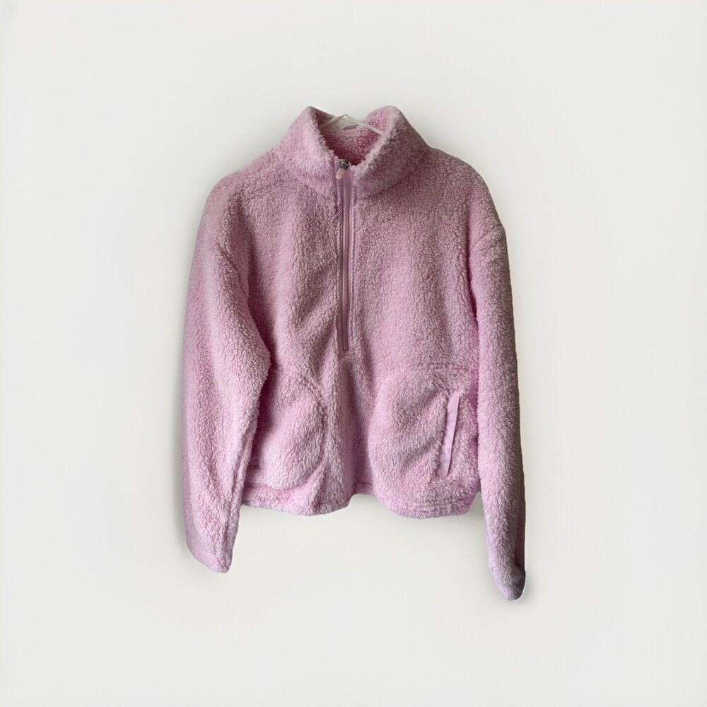 No Boundaries Pink Sherpa Fleece Zip Jacket Women’s Size M Cozy Soft - Picture 4 of 10